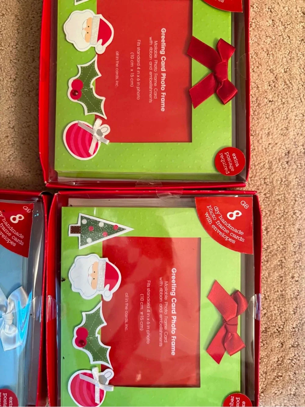 American Greetings Holiday Greeting Card Photo Frame Kit - Green & Blue